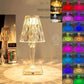Rechargeable Touch Lamp Remote Control White Table Crystal Glass Look Luxury