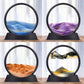 Moving Sand Art Picture, 3D Quicksand Painting Decor Relaxing Dynamic Round Decorative ABS Frame 360 Degree Rotatable for Home Desk